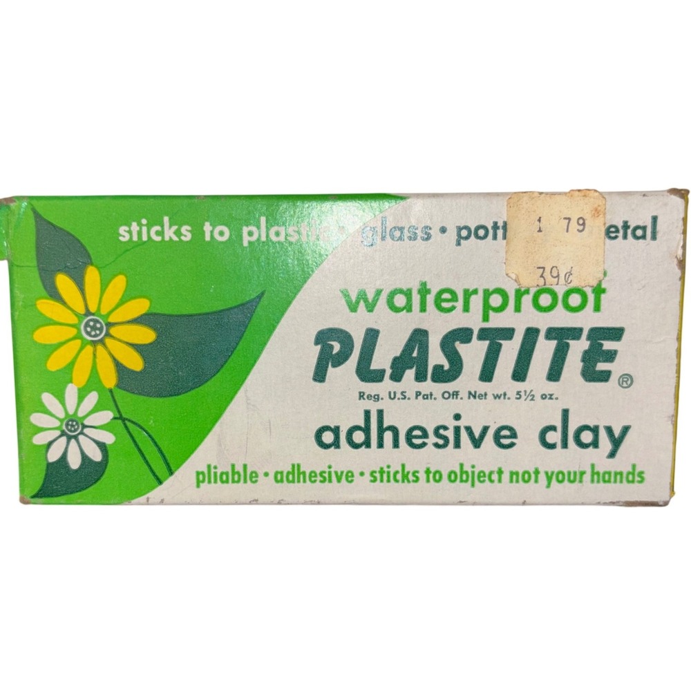Vintage | Plastite Waterproof Adhesive Clay | Original Box | Great Graphics‎